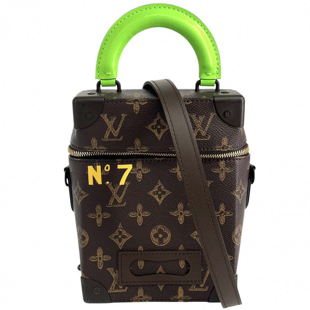 【開店SALE】 LOUIS VUITTON ルイヴィトン 2WAY ヴェルティカルボックストランク ハンドバッグ ショルダーバッグ ヴァージルアブロー No.7 M59664 モノグラムキャンバス ブラウン 茶 グリーン 緑 ゴールド金具 メンズ【中古品】