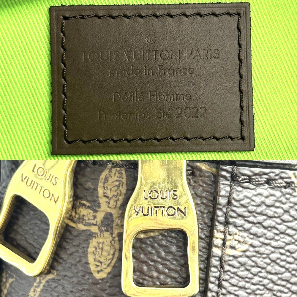 LOUIS VUITTON ルイヴィトン 2WAY ヴェルティカルボックストランク ハンドバッグ ショルダーバッグ M59664 モノグラムキャンバス ブラウン 茶 グリーン 緑 ゴールド金具 メンズ【中古品】