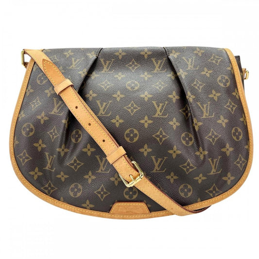 【開店SALE】 LOUIS VUITTON ルイヴィトン ショルダーバッグ メッセンジャーバッグ メニルモンタンMM M40473 モノグラムキャンバス ブラウン 茶 ゴールド金具 レディース【中古品】