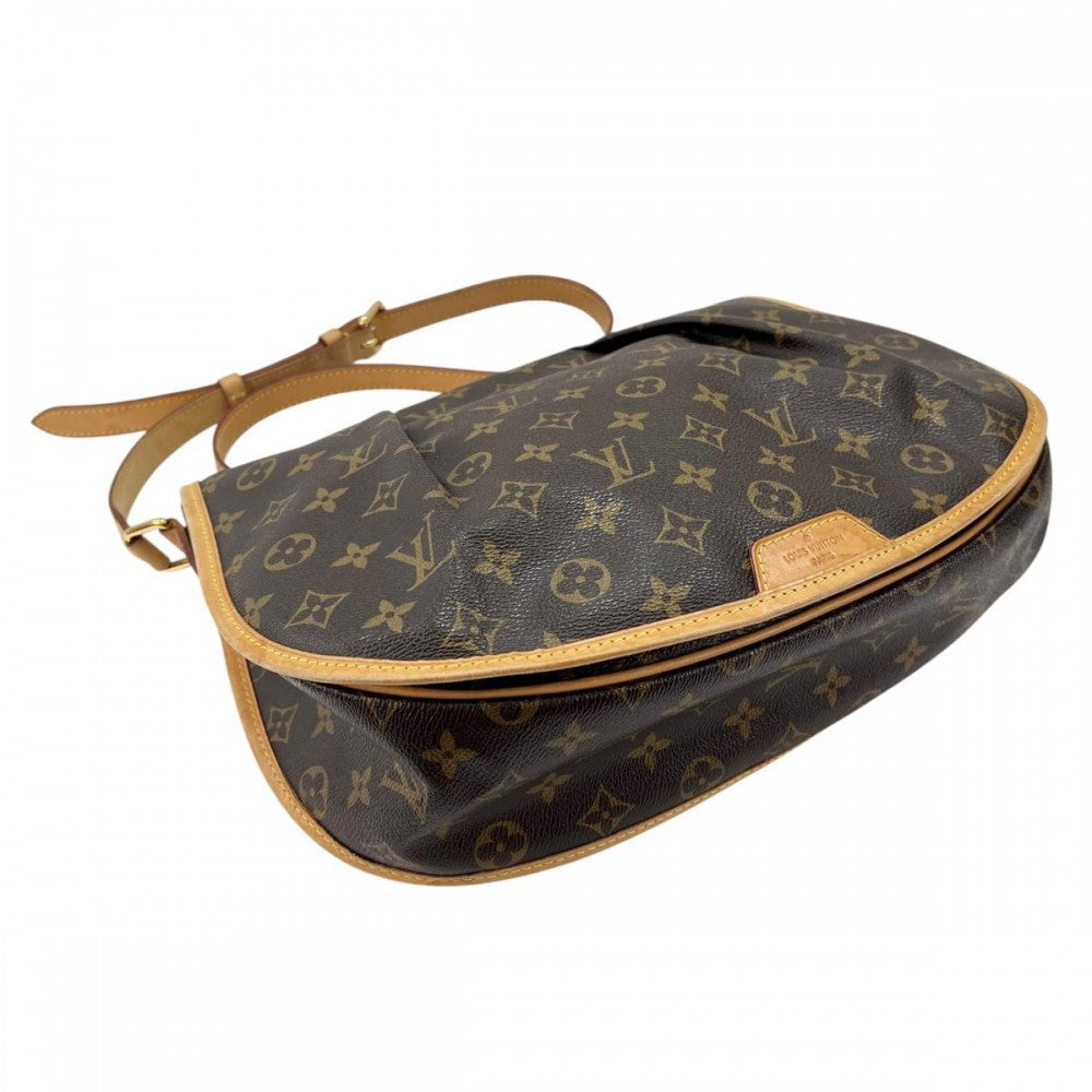 【開店SALE】 LOUIS VUITTON ルイヴィトン ショルダーバッグ メッセンジャーバッグ メニルモンタンMM M40473 モノグラムキャンバス ブラウン 茶 ゴールド金具 レディース【中古品】