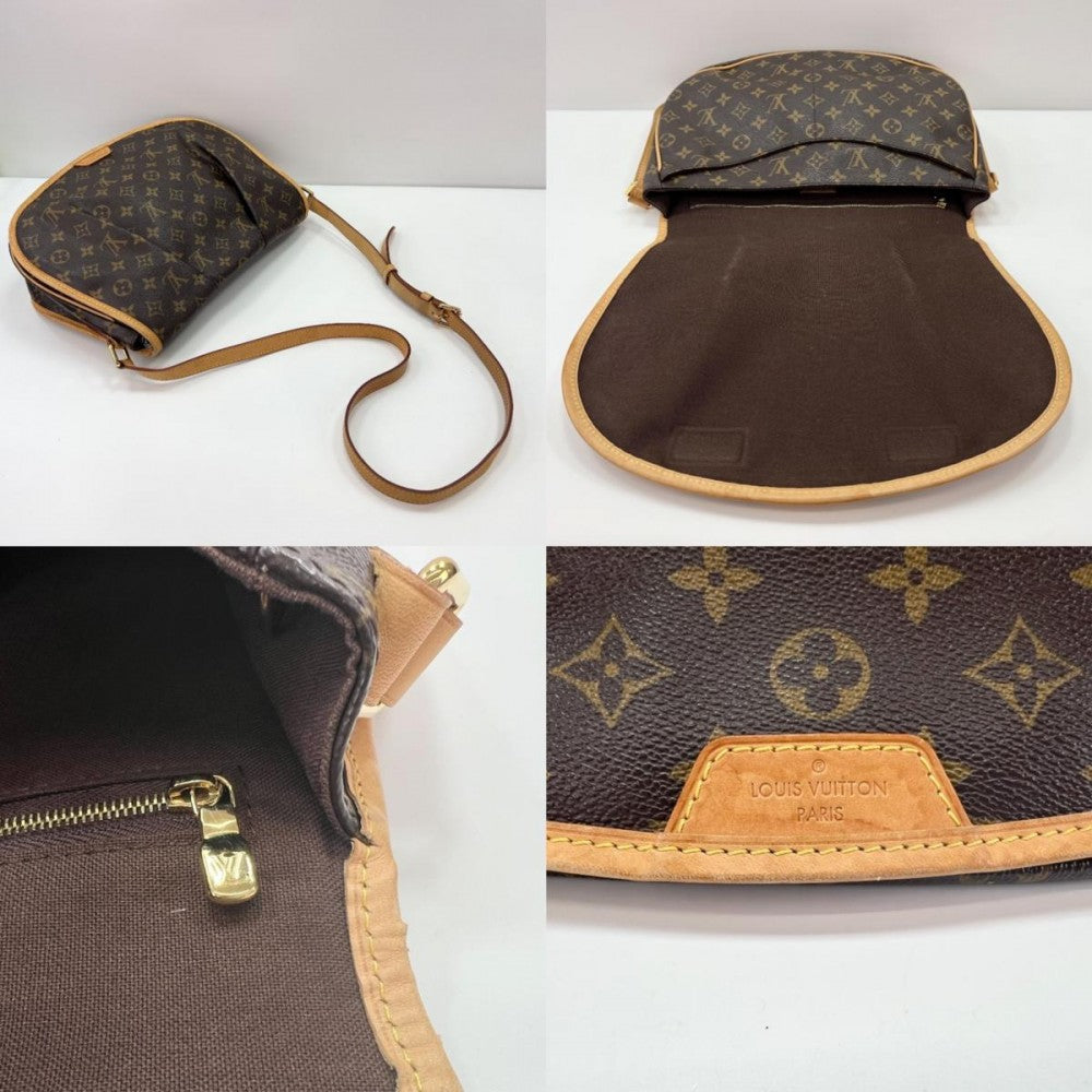 【開店SALE】 LOUIS VUITTON ルイヴィトン ショルダーバッグ メッセンジャーバッグ メニルモンタンMM M40473 モノグラムキャンバス ブラウン 茶 ゴールド金具 レディース【中古品】