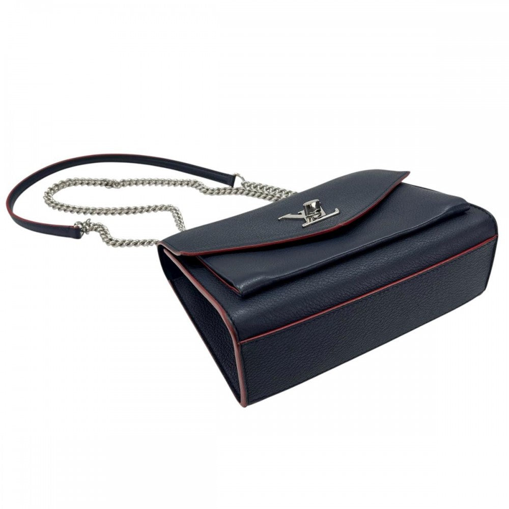 LOUIS VUITTON ルイヴィトン ショルダーバッグ マイロックミーBB チェーンショルダー マリーヌルージュ M53196 レザー ネイビー 紺 レッド 赤 シルバー金具 レディース【中古品】