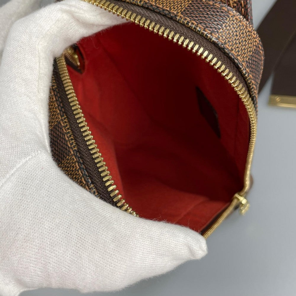 LOUIS VUITTON ルイヴィトン ボディバッグ ジェロニモス N51994 ダミエキャンバス ブラウン 茶 ゴールド金具 メンズ【中古品】