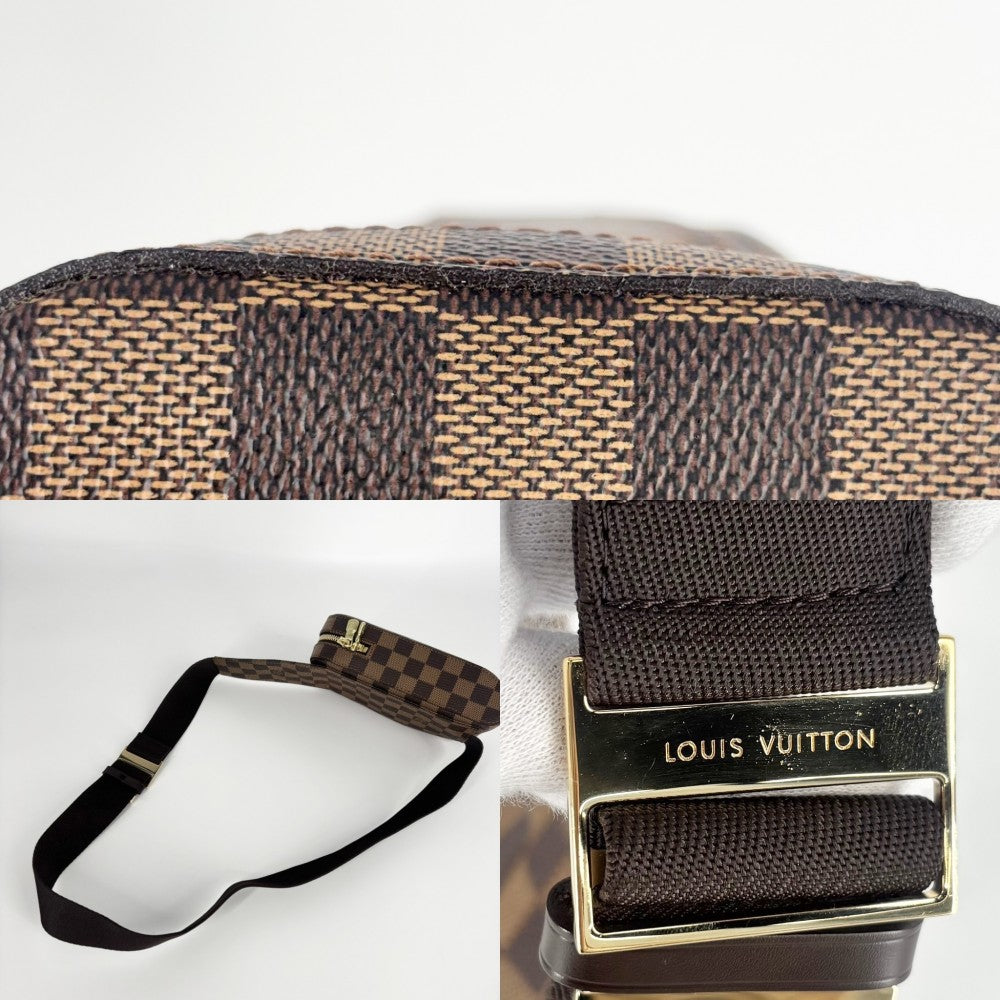 【開店SALE】 LOUIS VUITTON ルイヴィトン ボディバッグ ジェロニモス ウエストポーチ Geronimos　 N51994 ダミエキャンバス ブラウン 茶 ゴールド金具 メンズ【中古品】