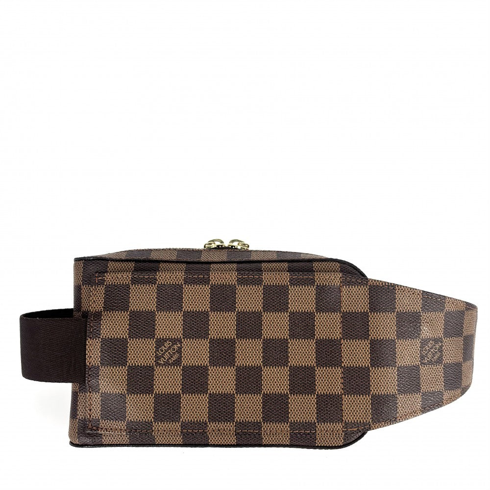 【開店SALE】 LOUIS VUITTON ルイヴィトン ボディバッグ ジェロニモス ウエストポーチ Geronimos　 N51994 ダミエキャンバス ブラウン 茶 ゴールド金具 メンズ【中古品】