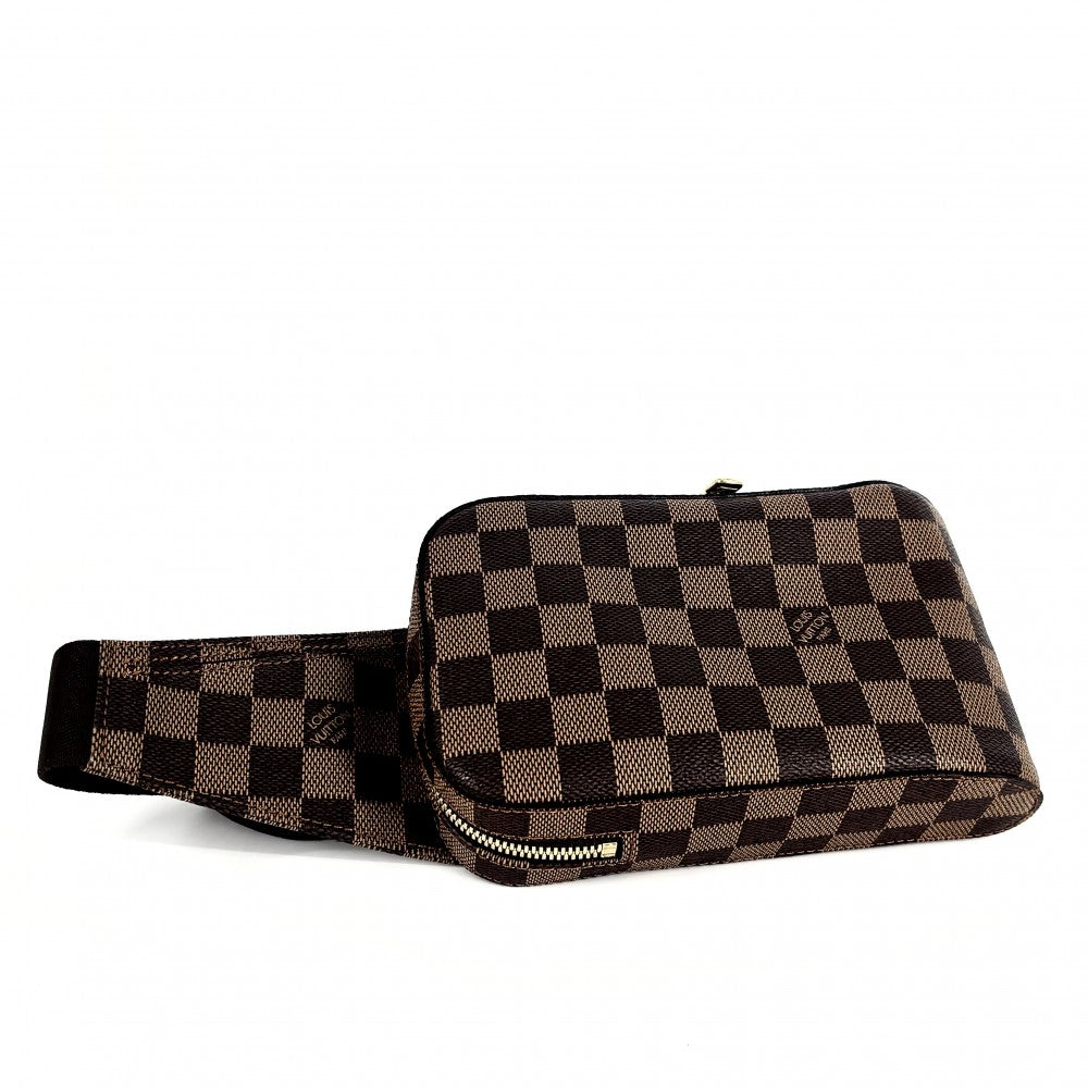【開店SALE】 LOUIS VUITTON ルイヴィトン ボディバッグ ジェロニモス ウエストポーチ Geronimos　 N51994 ダミエキャンバス ブラウン 茶 ゴールド金具 メンズ【中古品】