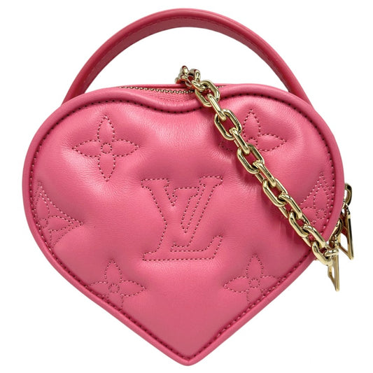 LOUIS VUITTON ルイヴィトン 2WAY モノグラム ポップマイハートポーチ ショルダーバッグ ミニバッグ バブルグラム ポーチ M81893 レザー ピンク ゴールド金具 レディース【中古品】
