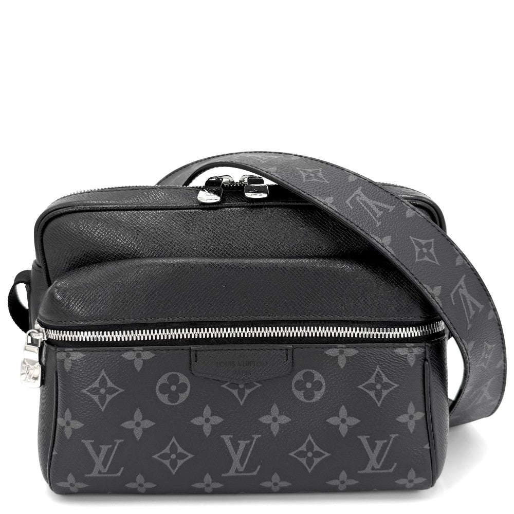 【開店SALE】 LOUIS VUITTON ルイヴィトン ショルダーバッグ タイガラマ アウトドアメッセンジャーPM モノグラムエクリプス M30233 ブラック 黒 シルバー金具 メンズ【中古品】