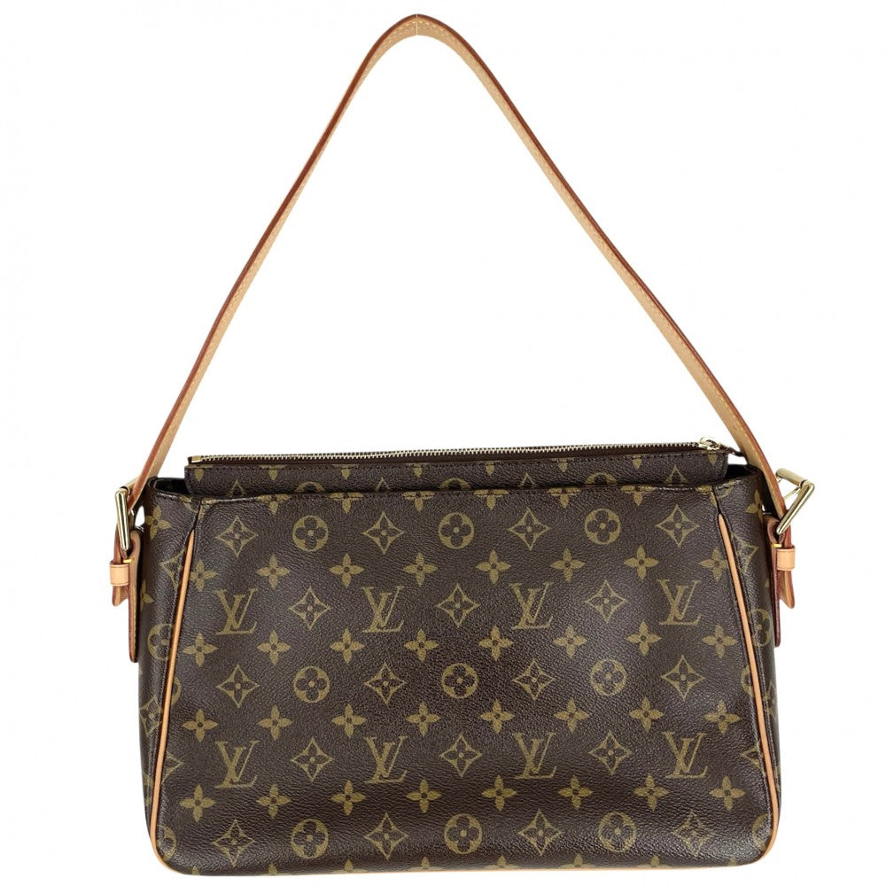 LOUIS VUITTON ルイヴィトン ショルダーバッグ モノグラム ヴィバシテGM セミショルダーバッグ M51163 ブラウン 茶 ゴールド金具 レディース【中古品】