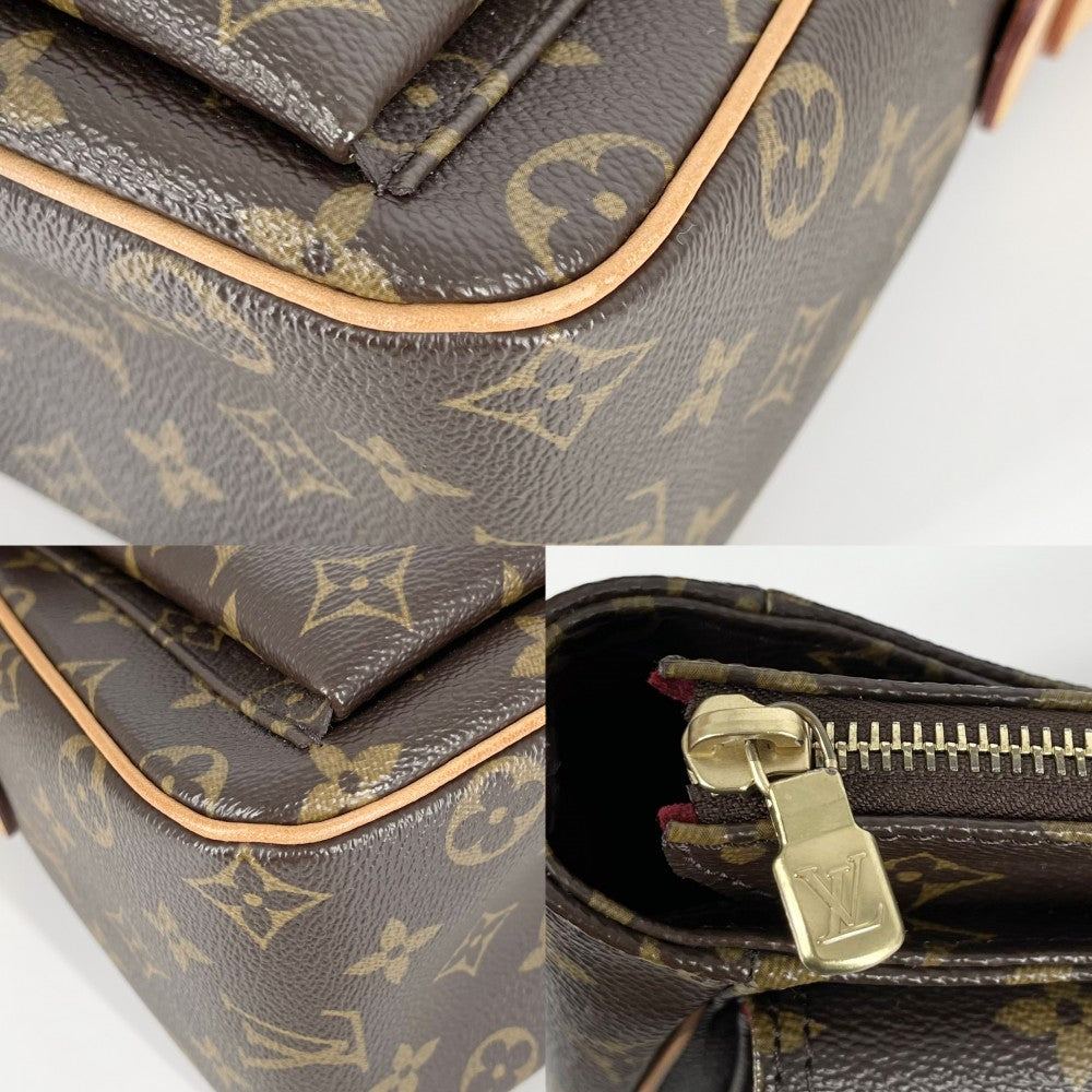 LOUIS VUITTON ルイヴィトン ショルダーバッグ モノグラム ヴィバシテGM セミショルダーバッグ M51163 ブラウン 茶 ゴールド金具 レディース【中古品】