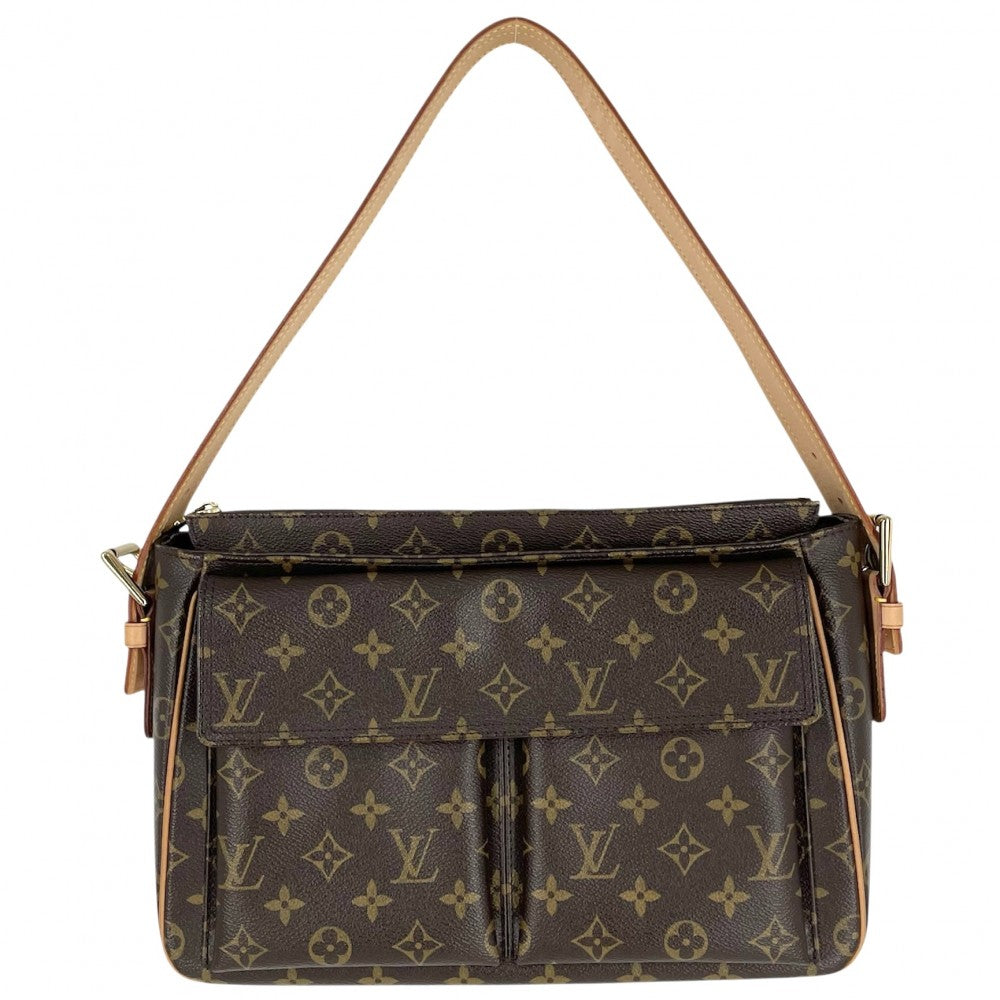 LOUIS VUITTON ルイヴィトン ショルダーバッグ モノグラム ヴィバシテGM セミショルダーバッグ M51163 ブラウン 茶 ゴールド金具 レディース【中古品】