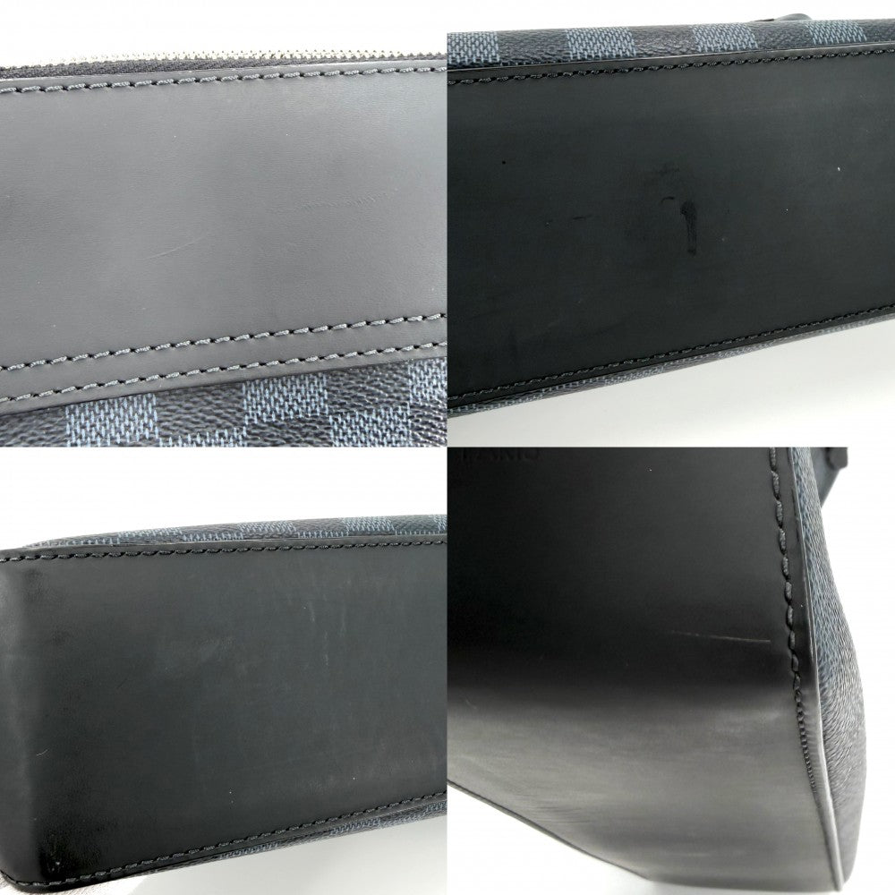 LOUIS VUITTON ルイヴィトン ショルダーバッグ メッセンジャーグリニッジ ビジネスバッグ N41348 ネイビー 紺 ブラック 黒 シルバー金具 メンズ【中古品】