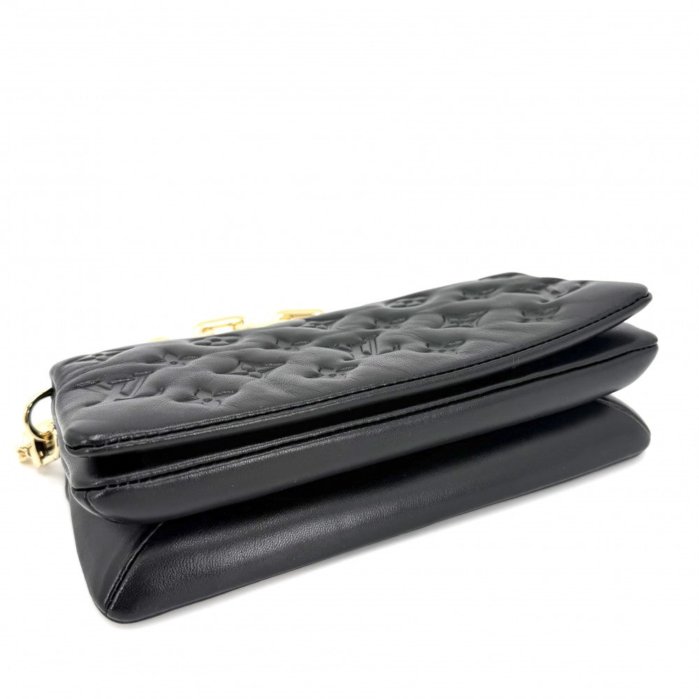 【開店SALE】 LOUIS VUITTON ルイヴィトン 2WAY ハンドバッグ ショルダーバッグ モノグラム ポシェットクッサン 小さめ ミニバッグ M83359 ラムレザー ブラック 黒 ゴールド金具 レディース【中古品】