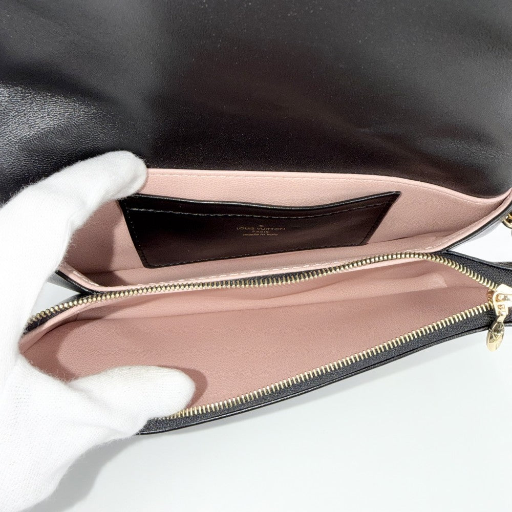 【開店SALE】 LOUIS VUITTON ルイヴィトン 2WAY ハンドバッグ ショルダーバッグ モノグラム ポシェットクッサン 小さめ ミニバッグ M83359 ラムレザー ブラック 黒 ゴールド金具 レディース【中古品】