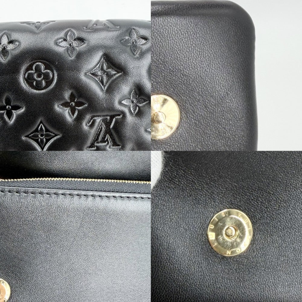 【開店SALE】 LOUIS VUITTON ルイヴィトン 2WAY ハンドバッグ ショルダーバッグ モノグラム ポシェットクッサン 小さめ ミニバッグ M83359 ラムレザー ブラック 黒 ゴールド金具 レディース【中古品】