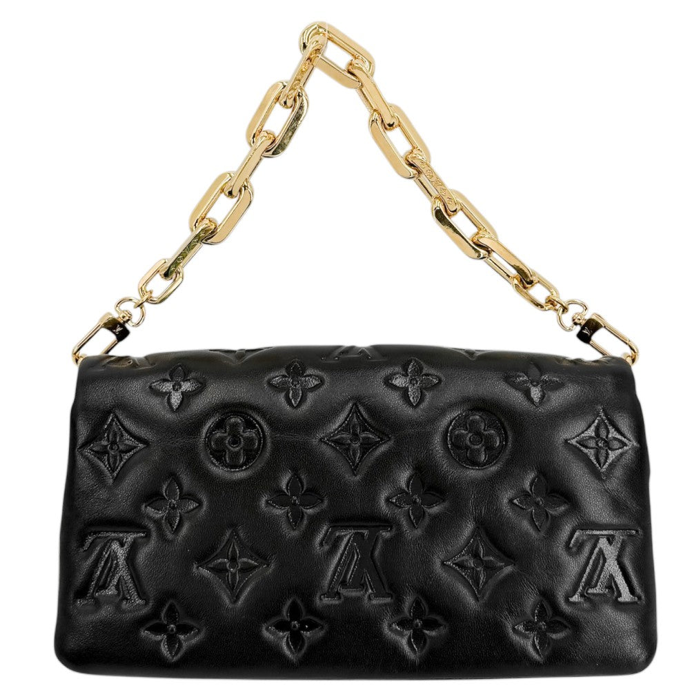 【開店SALE】 LOUIS VUITTON ルイヴィトン 2WAY ハンドバッグ ショルダーバッグ モノグラム ポシェットクッサン 小さめ ミニバッグ M83359 ラムレザー ブラック 黒 ゴールド金具 レディース【中古品】