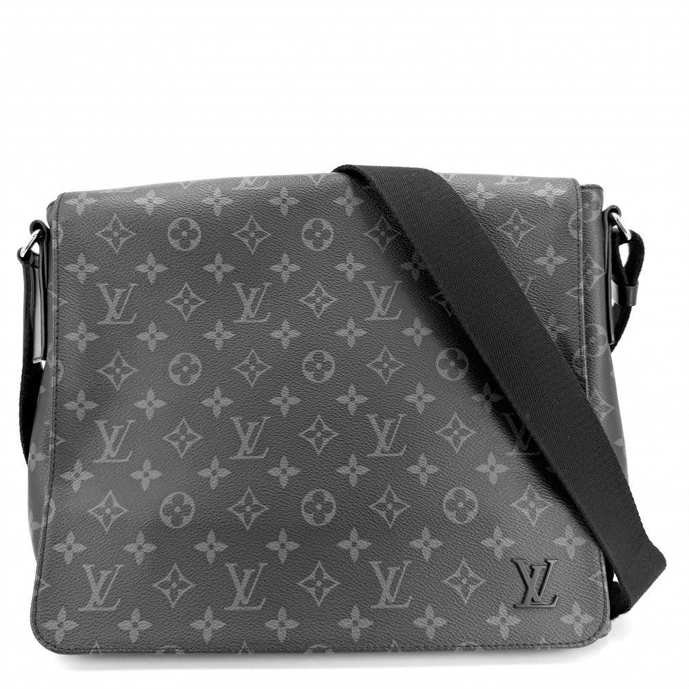 LOUIS VUITTON ルイヴィトン ショルダーバッグ モノグラムエクリプス ディストリクトMM メッセンジャーバッグ M44001 ブラック 黒 シルバー金具 メンズ【中古品】