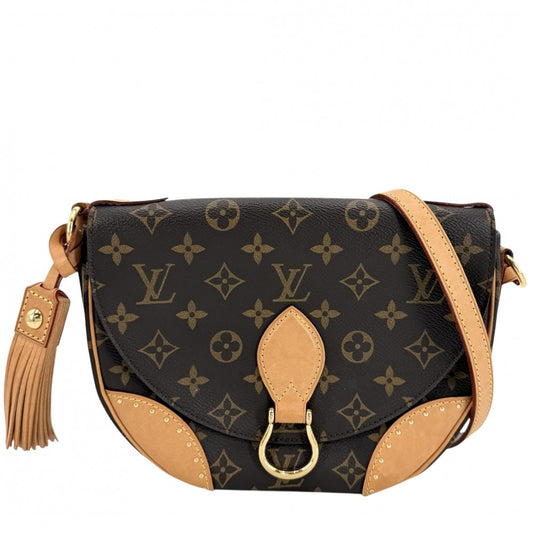 【開店SALE】 LOUIS VUITTON ルイヴィトン ショルダーバッグ モノグラム サンクルー M41481 ブラウン 茶 ゴールド金具 レディース【中古品】