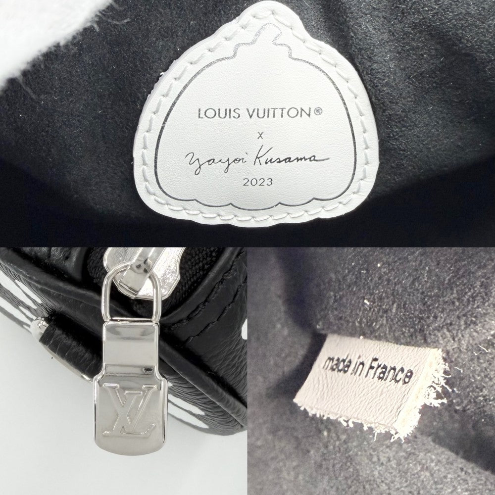 LOUIS VUITTON ルイヴィトン 2WAY 草間彌生 ナノスピーディ ミニハンドバッグ ショルダーバッグ M81910 モノグラムアンプラント ブラック 黒 ホワイト 白 シルバー金具 レディース【中古品】