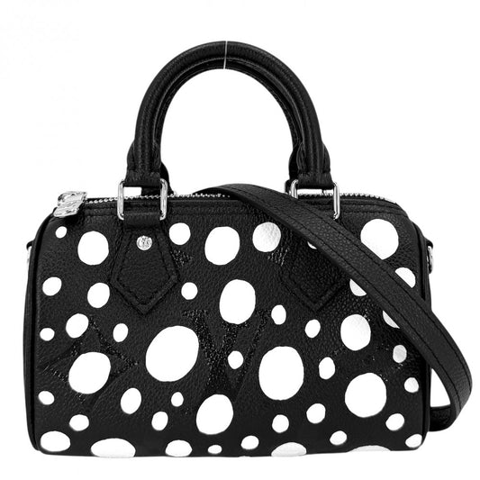【開店SALE】 LOUIS VUITTON ルイヴィトン 2WAY 草間彌生 ナノスピーディ ミニハンドバッグ ショルダーバッグ 水玉模様 ドット LV×YK M81910 モノグラムアンプラント ブラック 黒 ホワイト 白 シルバー金具 レディース【中古品】
