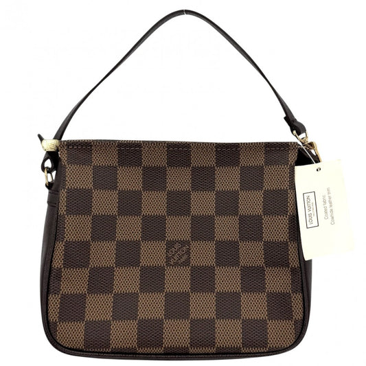 【開店SALE】 LOUIS VUITTON ルイヴィトン ハンドバッグ トゥルースメイクアップ アクセサリーポーチ 化粧ポーチ ミニバッグ N51982 ダミエキャンバス ブラウン 茶 ゴールド金具 レディース【中古品】