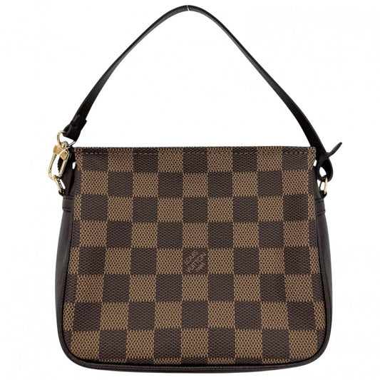 【開店SALE】 LOUIS VUITTON ルイヴィトン ハンドバッグ トゥルースメイクアップ アクセサリーポーチ 化粧ポーチ ミニバッグ N51982 ダミエキャンバス ブラウン 茶 ゴールド金具 レディース【中古品】