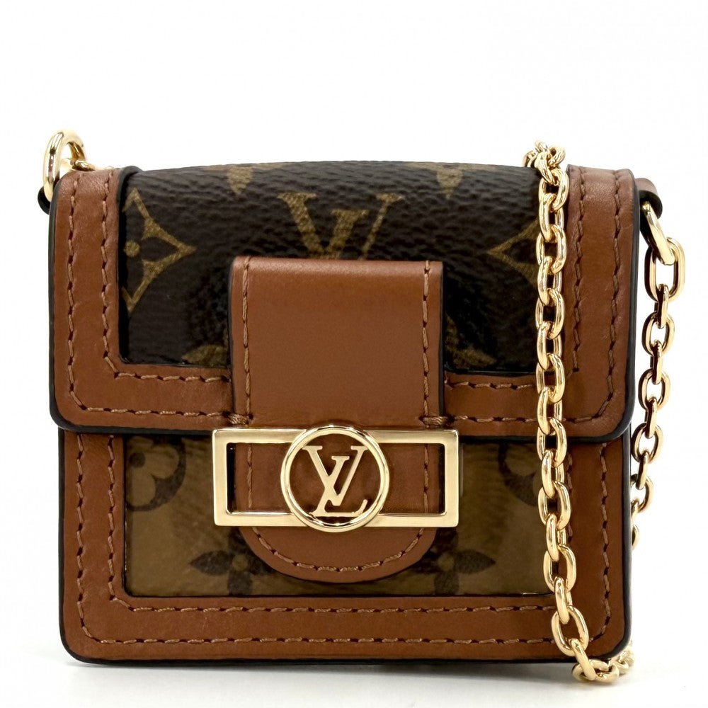 LOUIS VUITTON ルイヴィトン ショルダーバッグ マイクロ・ドーフィーヌ チェーンショルダー マイクロバッグ M80250 ブラウン 茶 ゴールド金具 レディース【中古品】