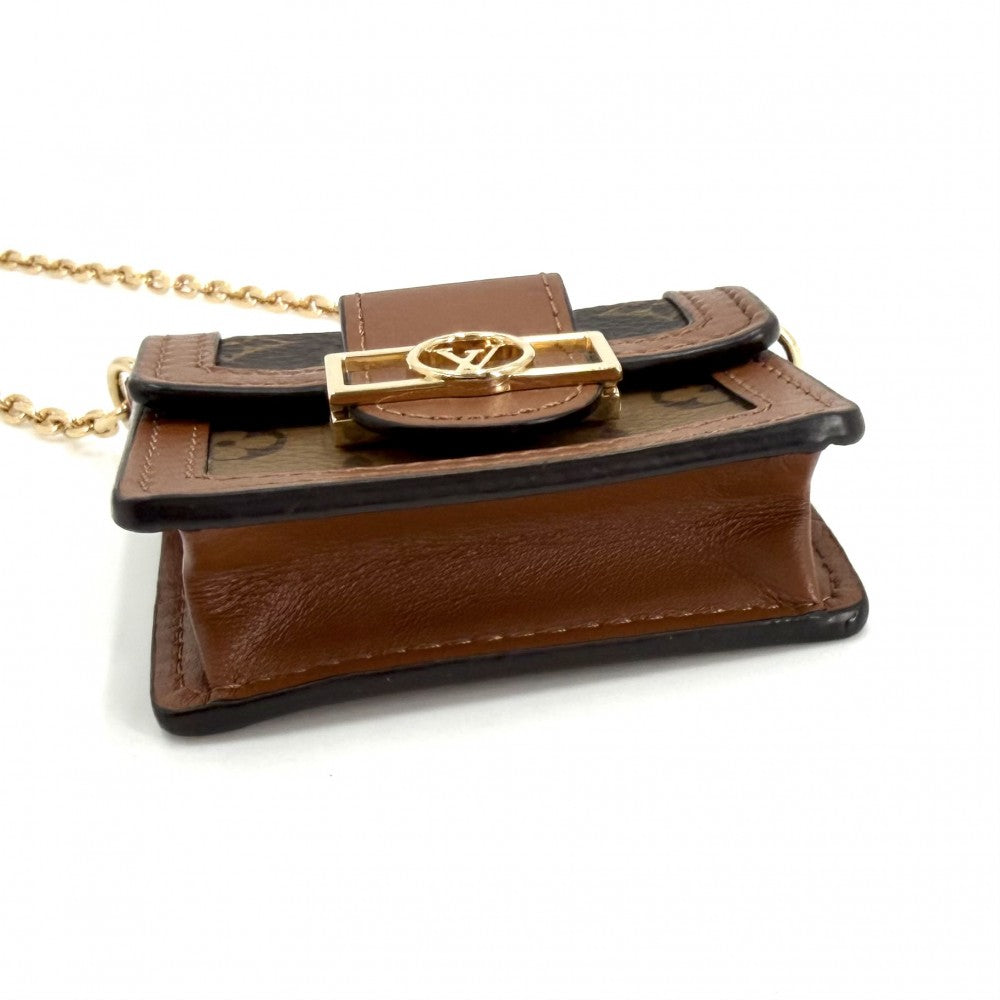 LOUIS VUITTON ルイヴィトン ショルダーバッグ マイクロ・ドーフィーヌ チェーンショルダー マイクロバッグ M80250 ブラウン 茶 ゴールド金具 レディース【中古品】