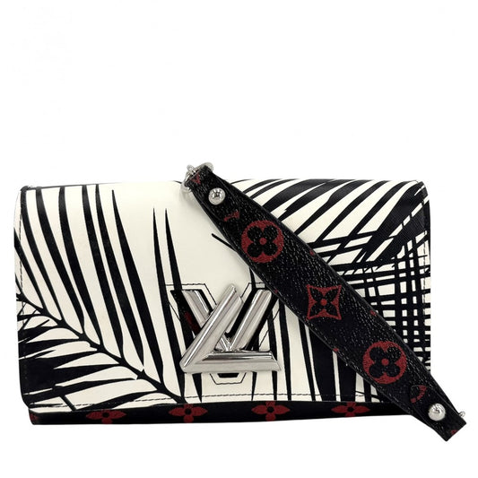 【開店SALE】 LOUIS VUITTON ルイヴィトン ショルダーバッグ モノグラム ポルトフォイユ ツイスト チェーンショルダー M61603 ブラック 黒 ホワイト 白 シルバー金具 レディース【中古品】