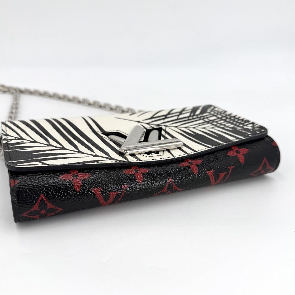【開店SALE】 LOUIS VUITTON ルイヴィトン ショルダーバッグ モノグラム ポルトフォイユ ツイスト チェーンショルダー M61603 ブラック 黒 ホワイト 白 シルバー金具 レディース【中古品】