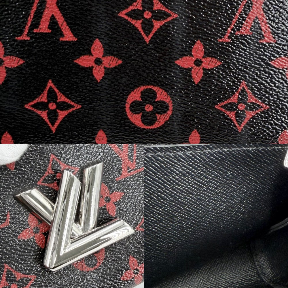 【開店SALE】 LOUIS VUITTON ルイヴィトン ショルダーバッグ モノグラム ポルトフォイユ ツイスト チェーンショルダー M61603 ブラック 黒 ホワイト 白 シルバー金具 レディース【中古品】