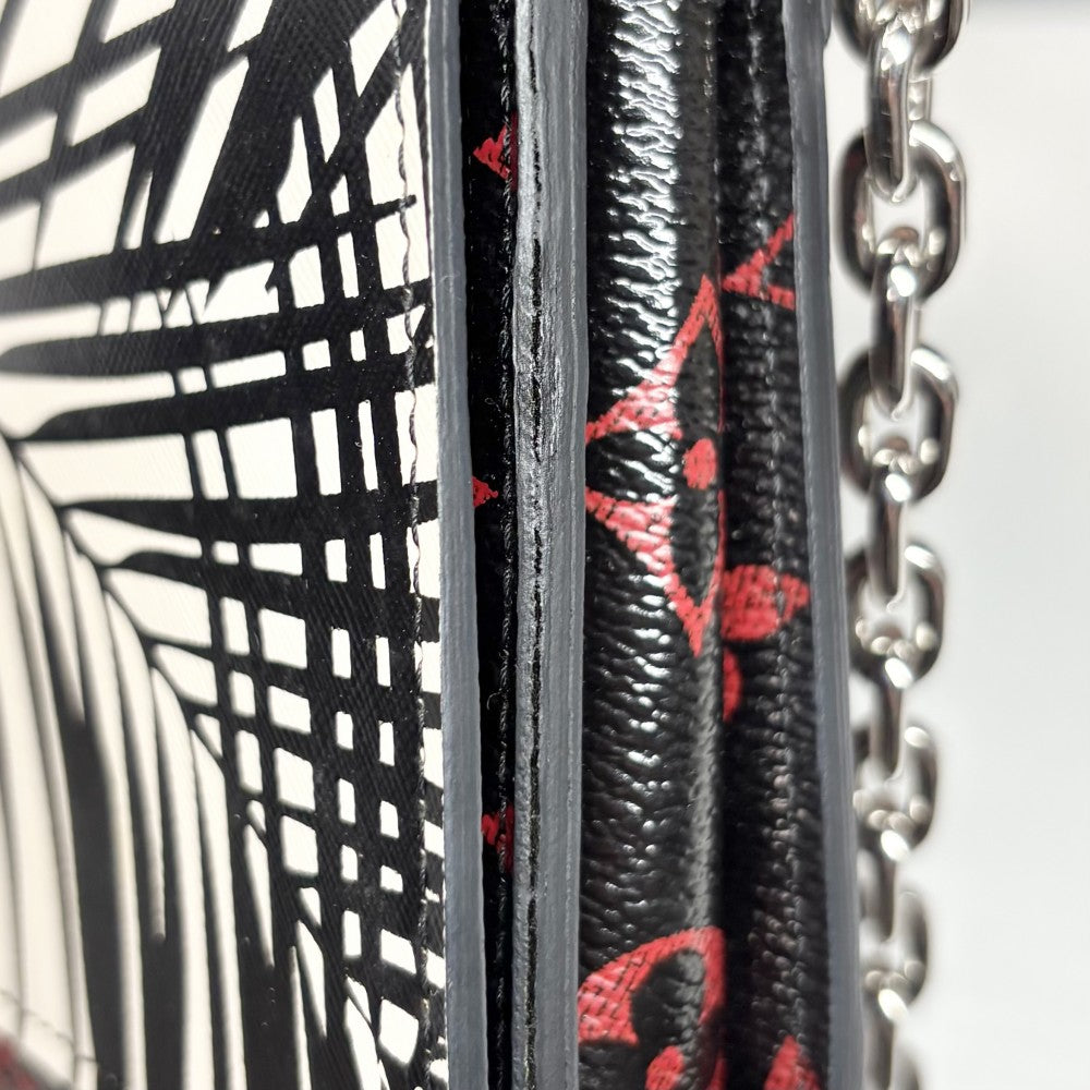 【開店SALE】 LOUIS VUITTON ルイヴィトン ショルダーバッグ モノグラム ポルトフォイユ ツイスト チェーンショルダー M61603 ブラック 黒 ホワイト 白 シルバー金具 レディース【中古品】