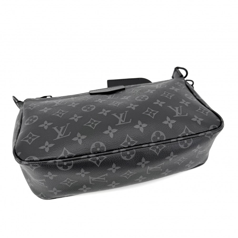 LOUIS VUITTON ルイヴィトン ショルダーバッグ モノグラムエクリプス ポシェットアクセソワールXL Pochette Accessoires M11741 ブラック 黒 ブラック金具 メンズ【中古品】