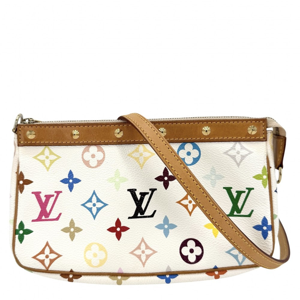 LOUIS VUITTON ルイヴィトン ショルダーバッグ ポシェットアクセソワール M92649 モノグラムマルチカラー ホワイト 白 マルチカラー レディース【中古品】
