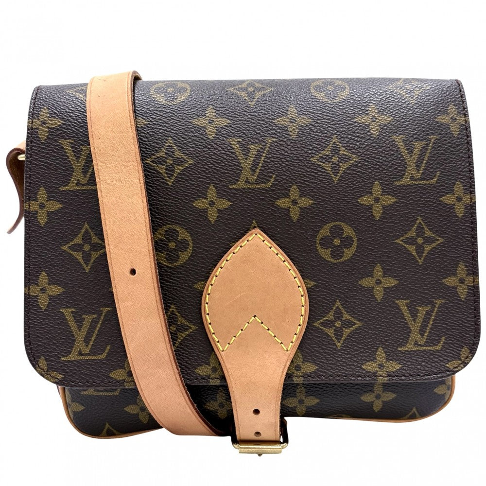 【開店SALE】 LOUIS VUITTON ルイヴィトン ショルダーバッグ モノグラム カルトシエールMM ブラウン 茶 M51253 ゴールド金具 レディース【中古品】