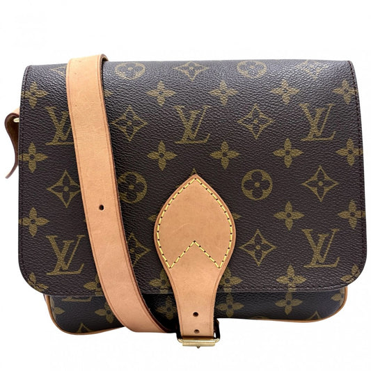 【開店SALE】 LOUIS VUITTON ルイヴィトン ショルダーバッグ モノグラム カルトシエールMM ブラウン 茶 M51253 ゴールド金具 レディース【中古品】