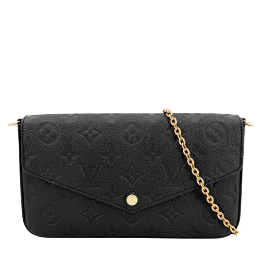 LOUIS VUITTON ルイヴィトン ショルダーバッグ モノグラムアンプラント ポシェットフェリシー チェーンウォレット ブラック 黒 M64064 ノワール ゴールド金具 レディース【中古品】