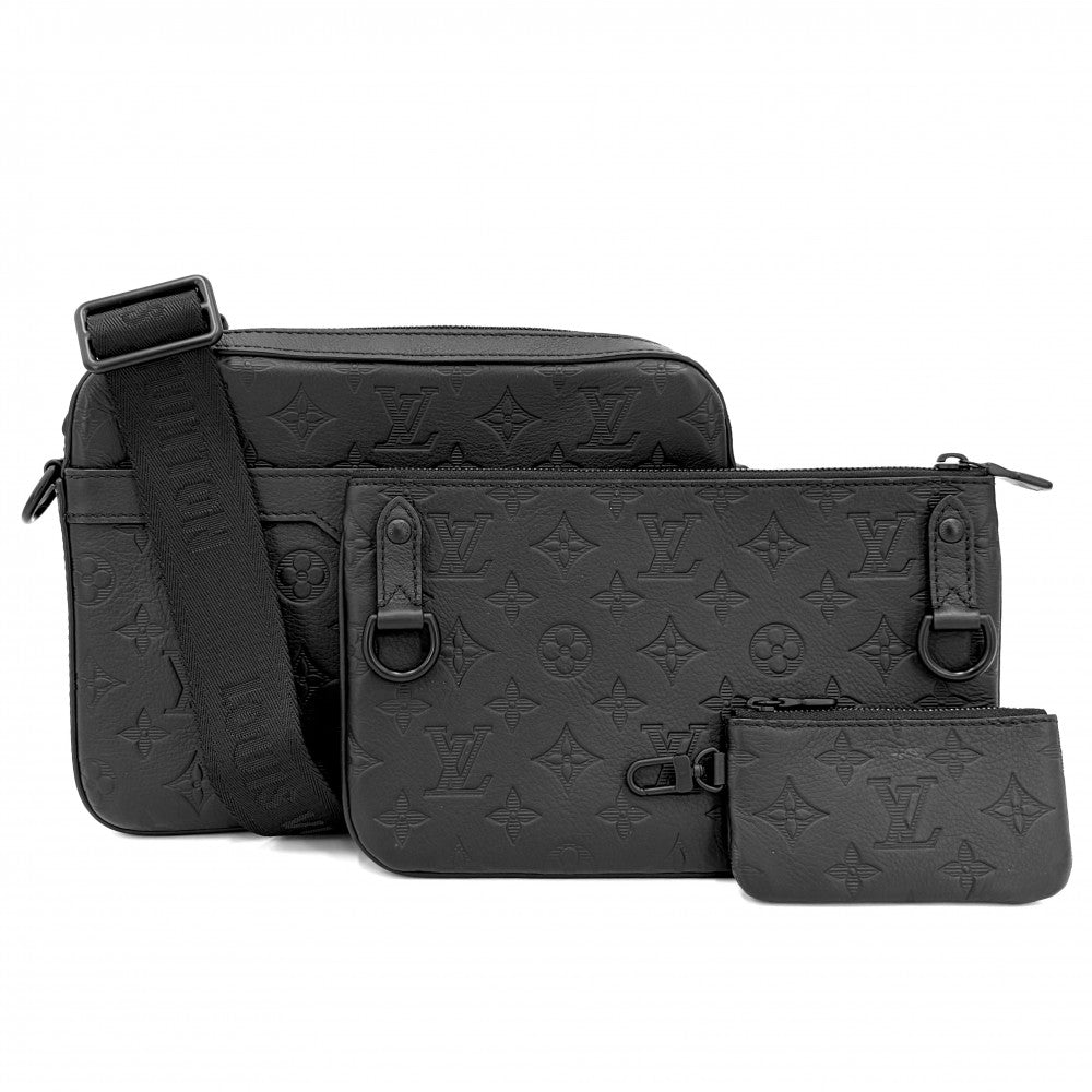 LOUIS VUITTON ルイヴィトン ショルダーバッグ モノグラムシャドウ トリオメッセンジャー ブラック M26713 ノワール ブラック金具 メンズ【中古品】