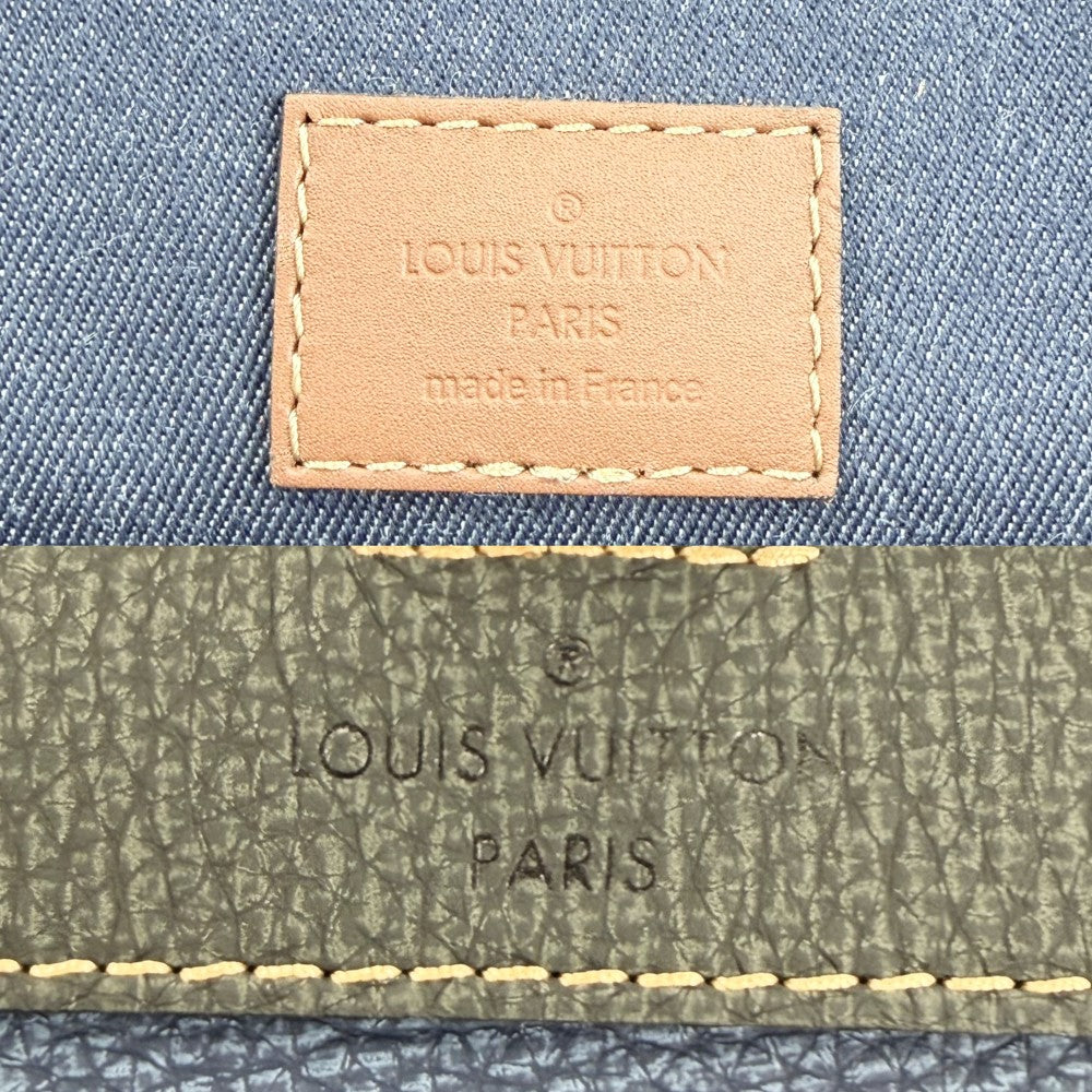 LOUIS VUITTON ルイヴィトン リュック LV フォール･コレクション クリストファーPM バッグパック M21373 トリヨンレザー グレー ブルー 青 シルバー金具 メンズ【中古品】