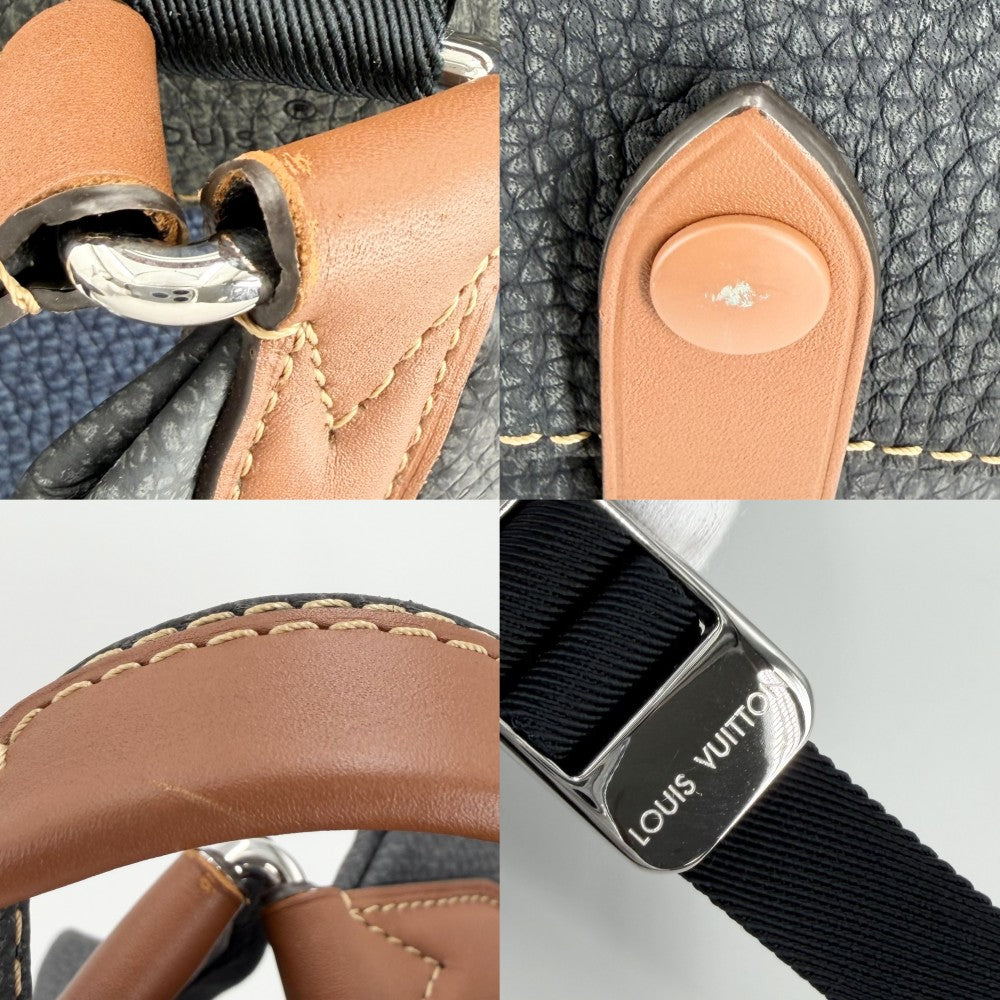 LOUIS VUITTON ルイヴィトン リュック LV フォール･コレクション クリストファーPM バッグパック M21373 トリヨンレザー グレー ブルー 青 シルバー金具 メンズ【中古品】