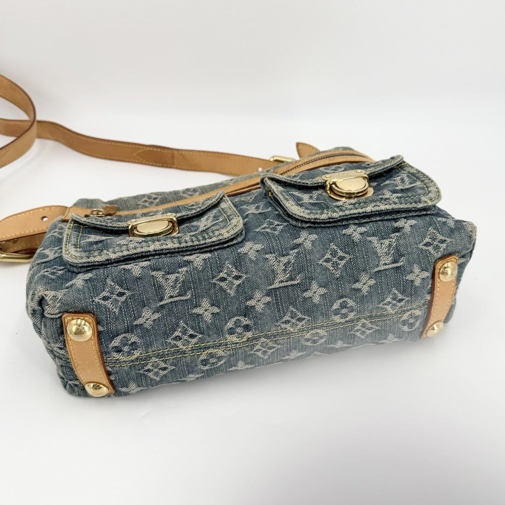 LOUIS VUITTON ルイヴィトン ショルダーバッグ モノグラムデニム バギーPM M95049 ブルー 青 ゴールド金具 レディース【中古品】