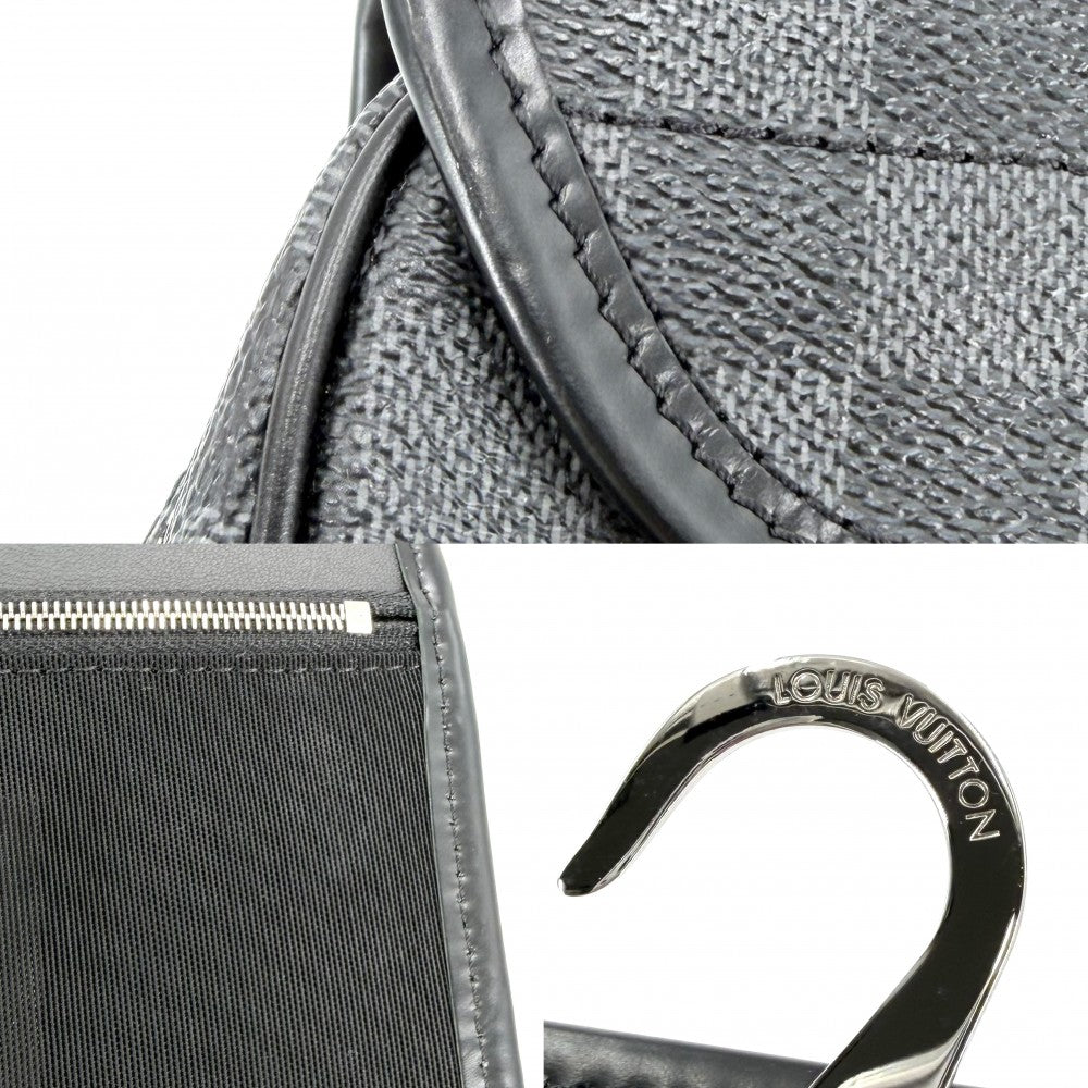 LOUIS VUITTON ルイヴィトン ポーチ ダミエグラフィット トゥルース･サスペンダブル トラベルポーチ N41419 ブラック 黒 シルバー金具 メンズ【中古品】