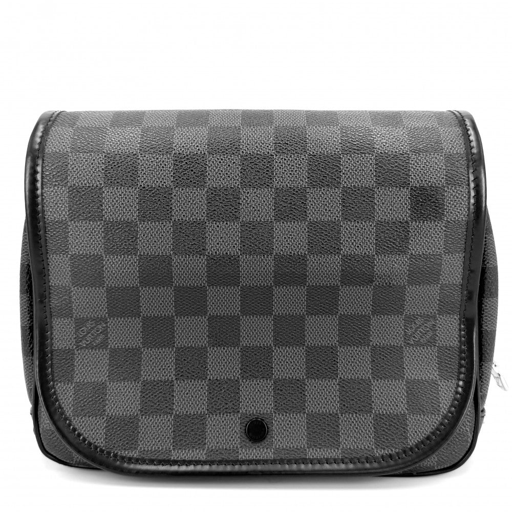 LOUIS VUITTON ルイヴィトン ポーチ ダミエグラフィット トゥルース･サスペンダブル トラベルポーチ N41419 ブラック 黒 シルバー金具 メンズ【中古品】
