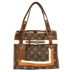 LOUIS VUITTON ルイヴィトン ハンドバッグ モノグラムティセ サックレイユールPM トートバッグ M56386 ブラウン 茶 ゴールド金具 レディース【中古品】