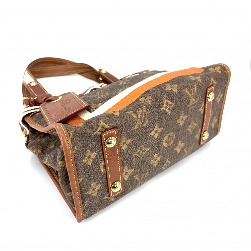 LOUIS VUITTON ルイヴィトン ハンドバッグ モノグラムティセ サックレイユールPM トートバッグ M56386 ブラウン 茶 ゴールド金具 レディース【中古品】