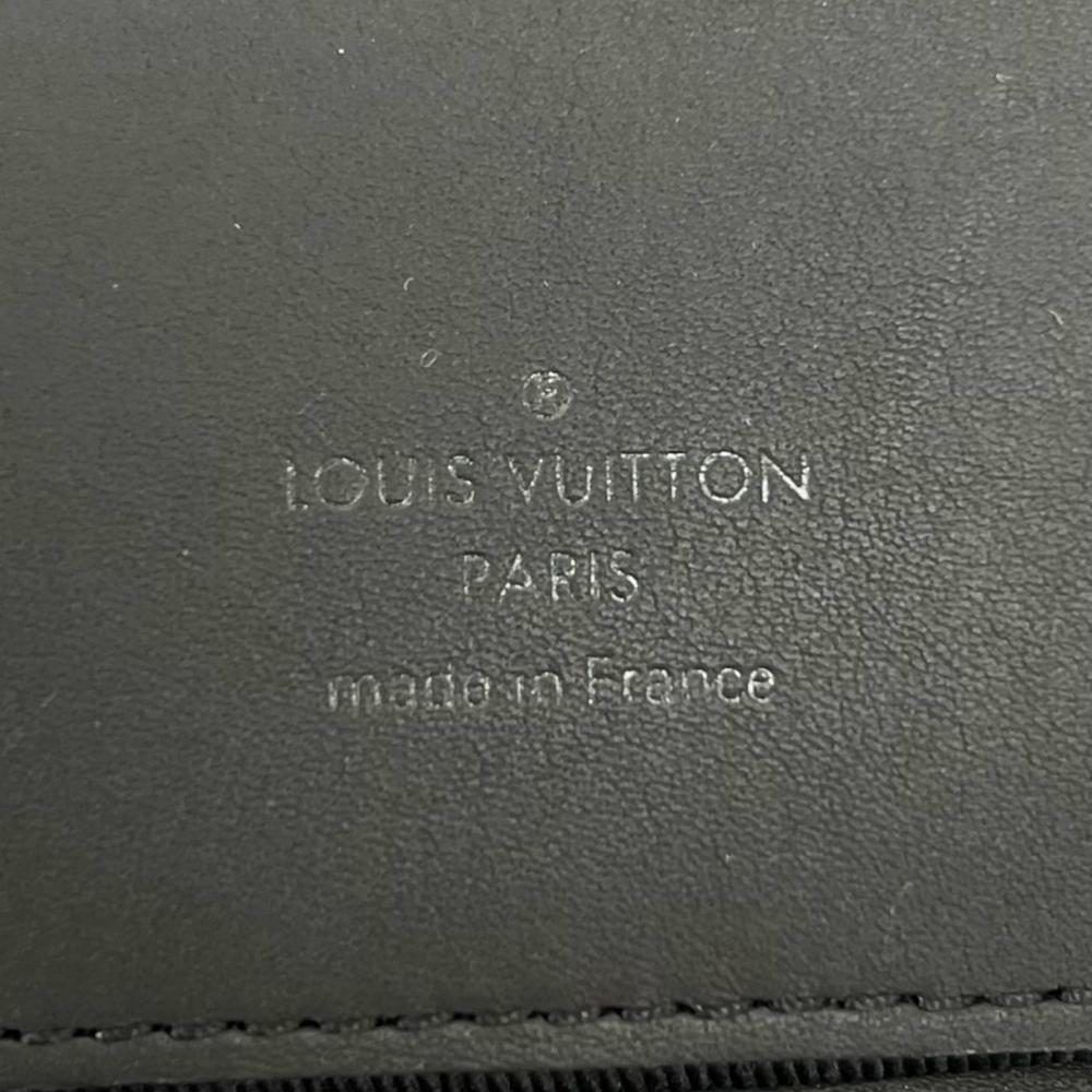 LOUIS VUITTON ルイヴィトン ショルダーバッグ モノグラム・エクリプス ダブル・フォン ポーチ カードケース M69534 レザー キャンバス グレー ブラック 黒 シルバー金具 メンズ【中古品】