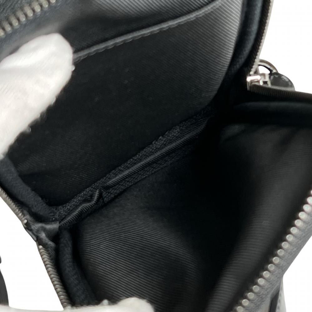 LOUIS VUITTON ルイヴィトン ショルダーバッグ モノグラム・エクリプス ダブル・フォン ポーチ カードケース M69534 レザー キャンバス グレー ブラック 黒 シルバー金具 メンズ【中古品】