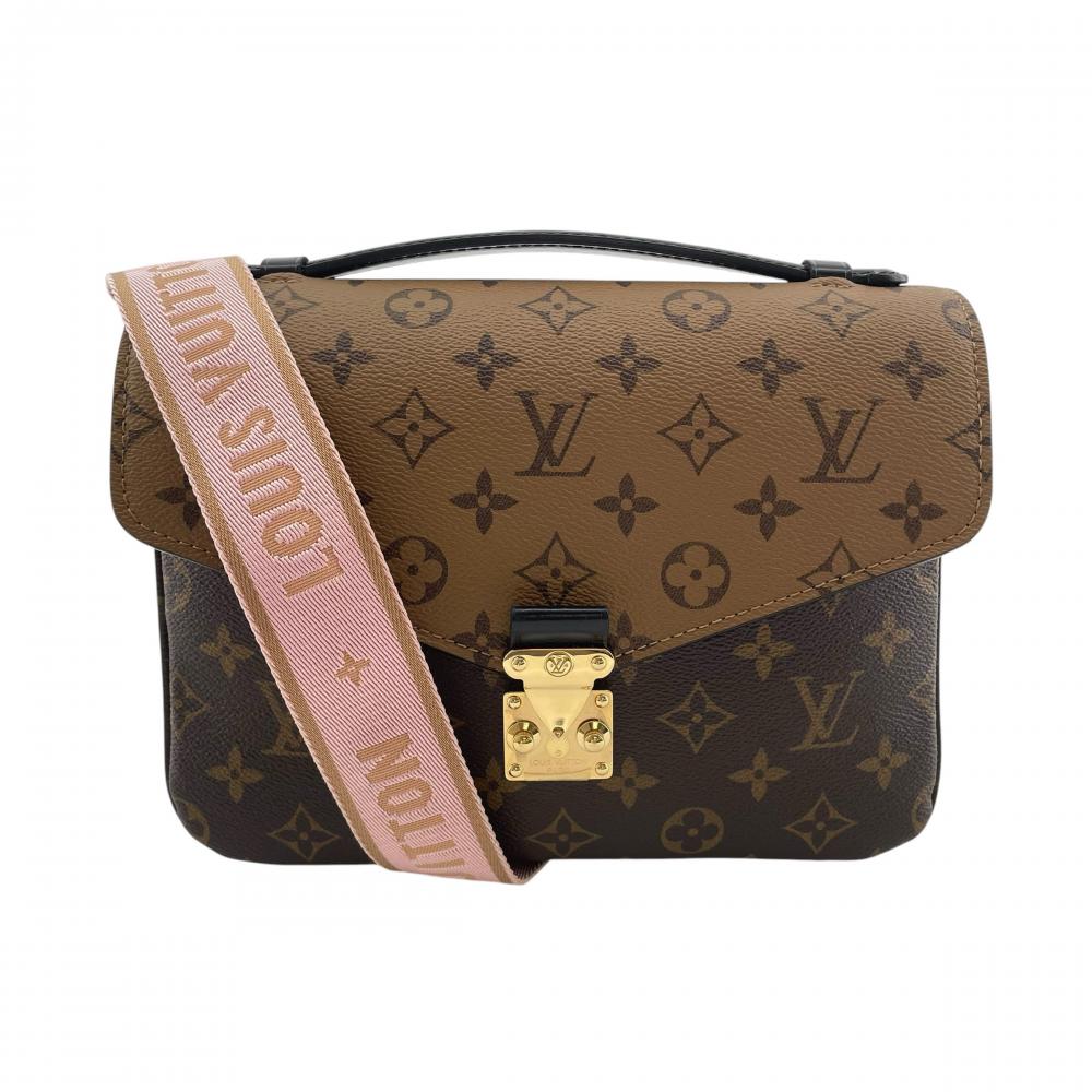 LOUIS VUITTON ルイヴィトン ショルダーバッグ ポシェットメティスMM M44876 レザー モノグラムリバースキャンバス ブラウン 茶 ゴールド金具 レディース【中古品】