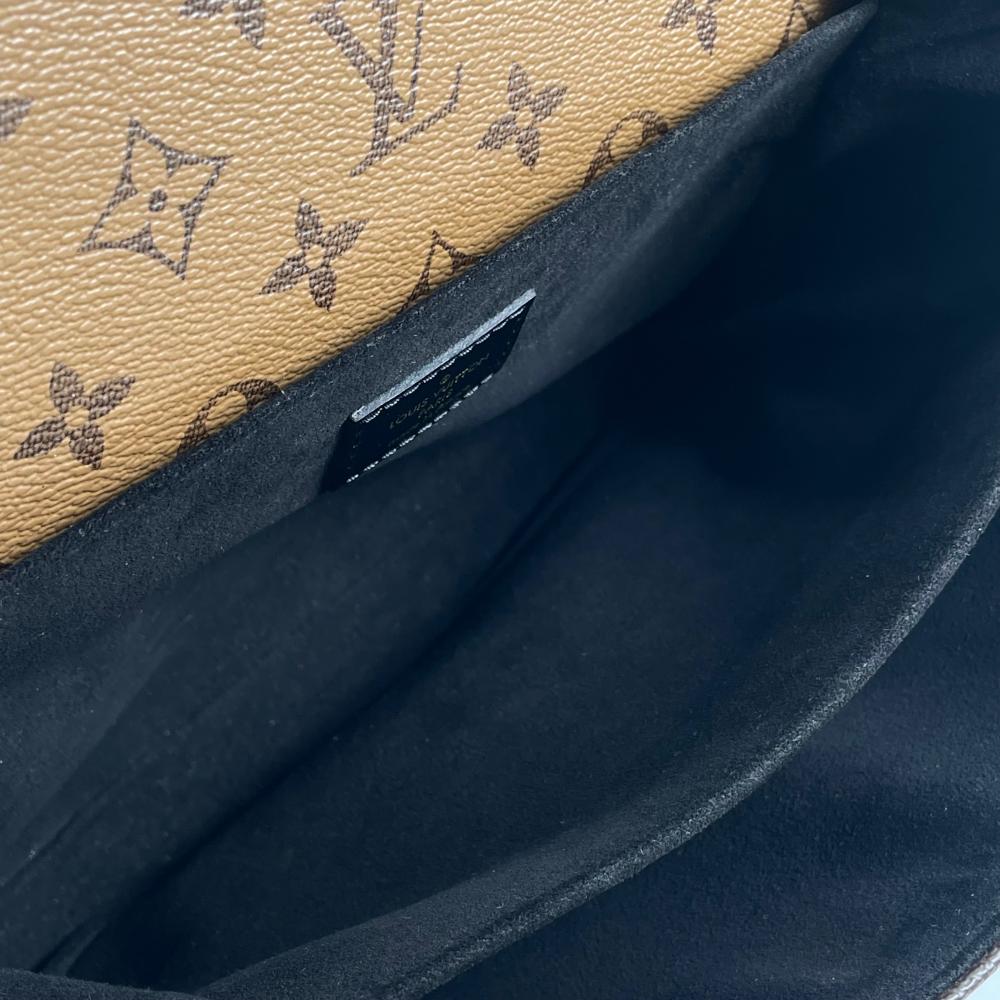 LOUIS VUITTON ルイヴィトン ショルダーバッグ ポシェットメティスMM M44876 レザー モノグラムリバースキャンバス ブラウン 茶 ゴールド金具 レディース【中古品】
