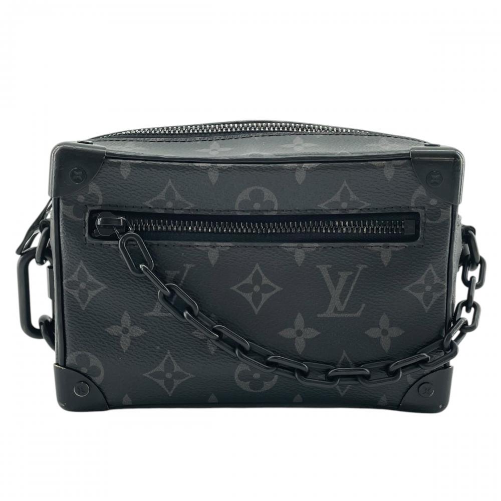 LOUIS VUITTON ルイヴィトン ショルダーバッグ ミニ・ソフトトランク M44735 レザー モノグラムエクリプスキャンバス ブラック 黒 ブラック金具 メンズ【中古品】